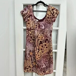 Anthropologie | Suzi Chin | 100% Silk Bohemian Dress Size 10 Medium M